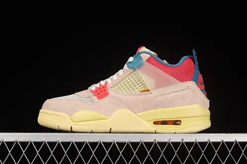 All categories Air Jordan Jordan series basketball shoes Air Jordan 4 foreign trade version Union La x Air Jordan 4 Retro AJ4 Joe 4 Union Pink Blue Knight DC9533-800